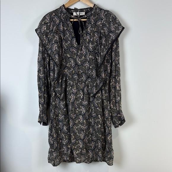 Sofie Schnoor Black and Gold Midi dress Size Medium - Picture 2 of 11